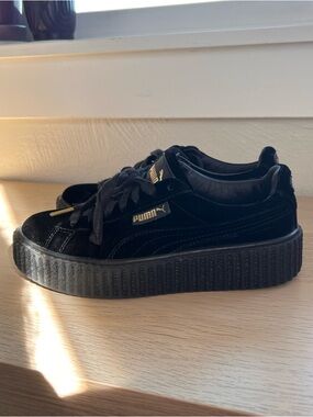 Puma Black Velvet Platform Creepers Sneaker by Rihanna